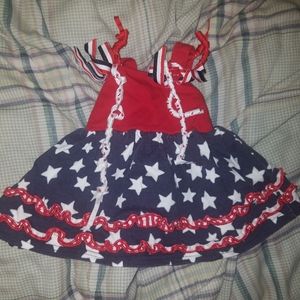 Red white blue stars amd stripes dress